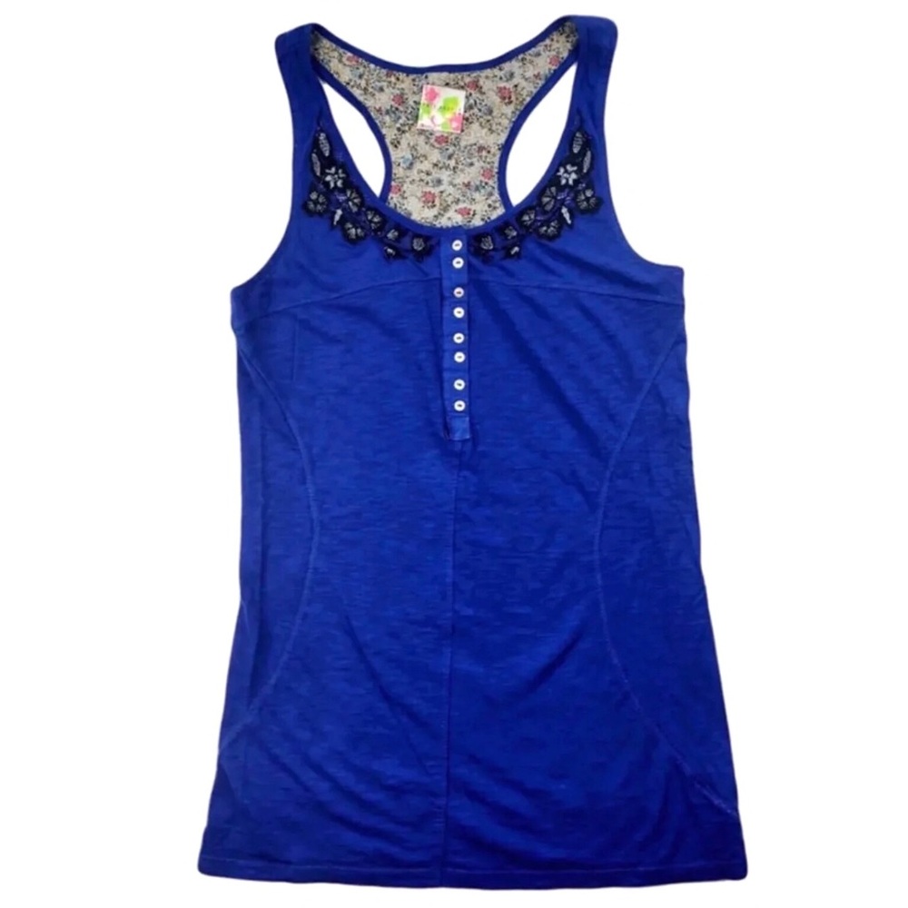 Free People Embroidered Racerback Tank